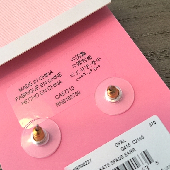 NEW Kate Spade Mini Small Square Stud Earrings in Opal - Picture 4 of 5